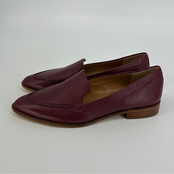 J. Crew Academy Loafer Burgundy Burnished Beet Stacked Heel size 8 - Picture 3 of 9